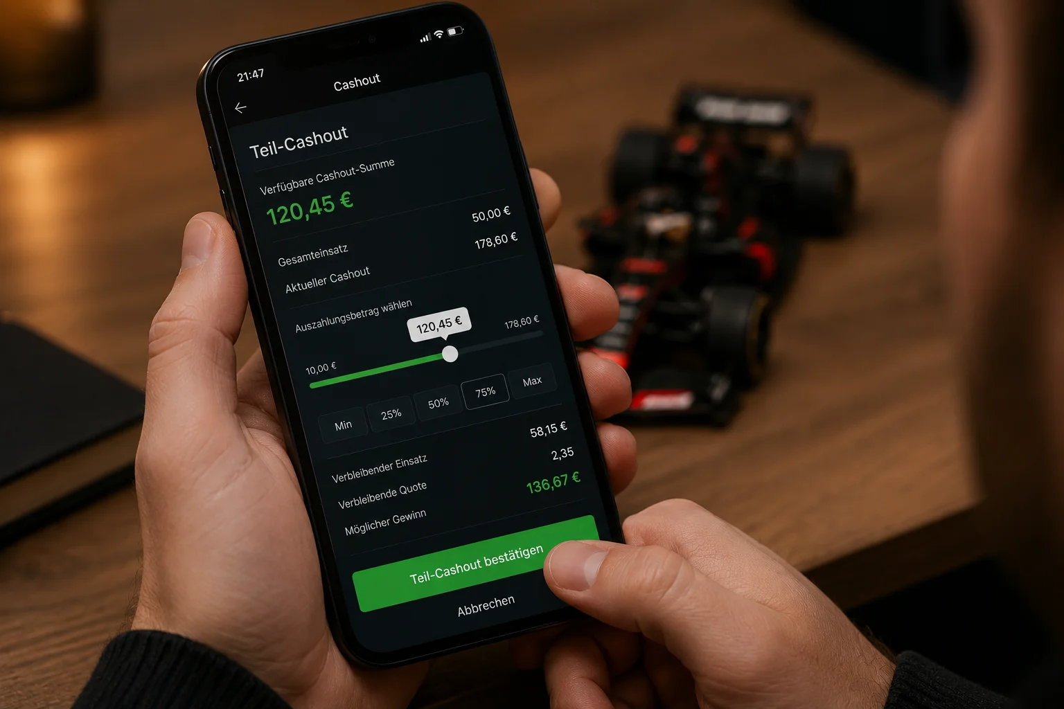 Teil-Cashout und automatischer Cashout bei F1 Wetten – erweiterte Funktionen erklärt