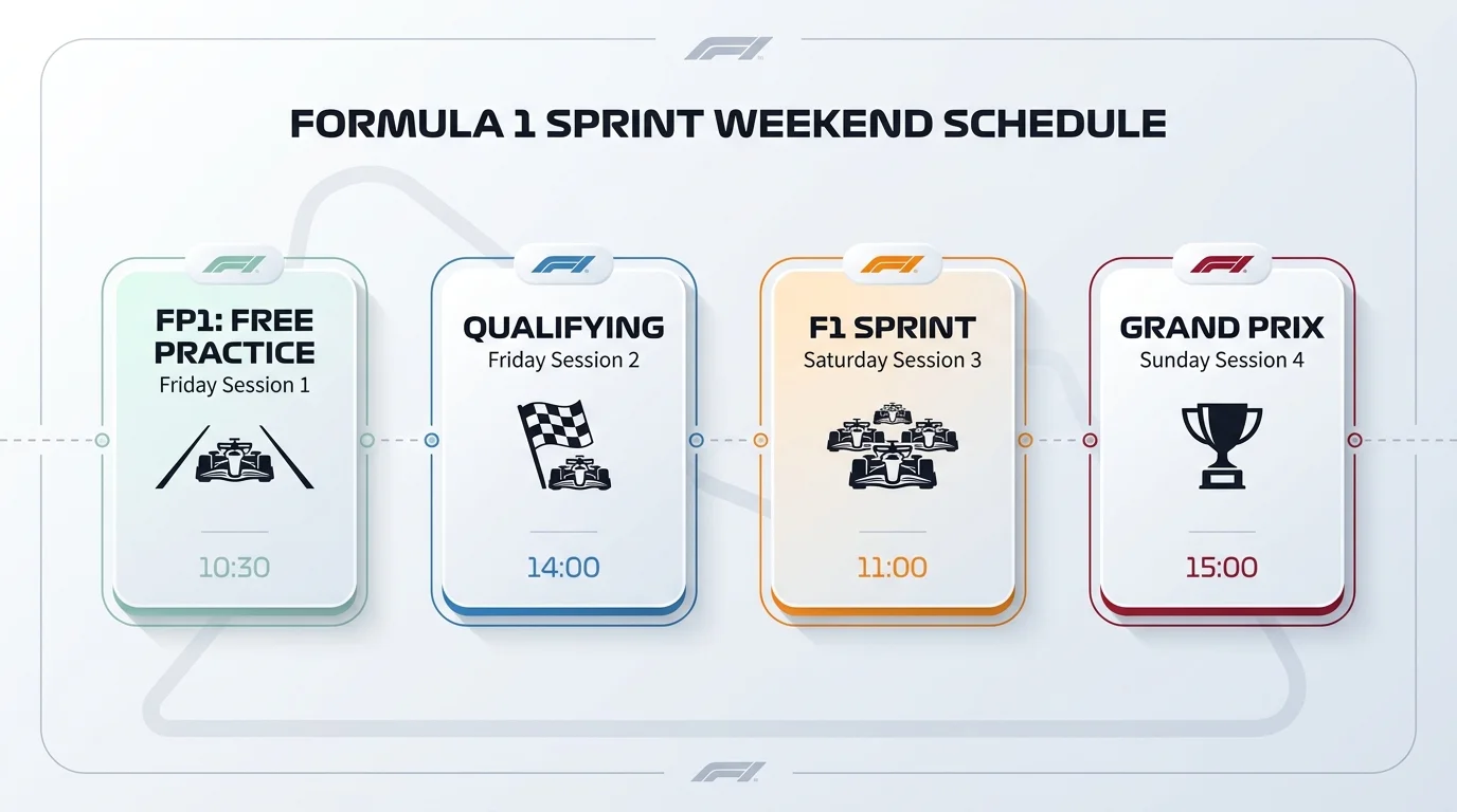 Zeitplan eines F1-Sprint-Wochenendes: Vier Wettfenster von Freitag bis Sonntag