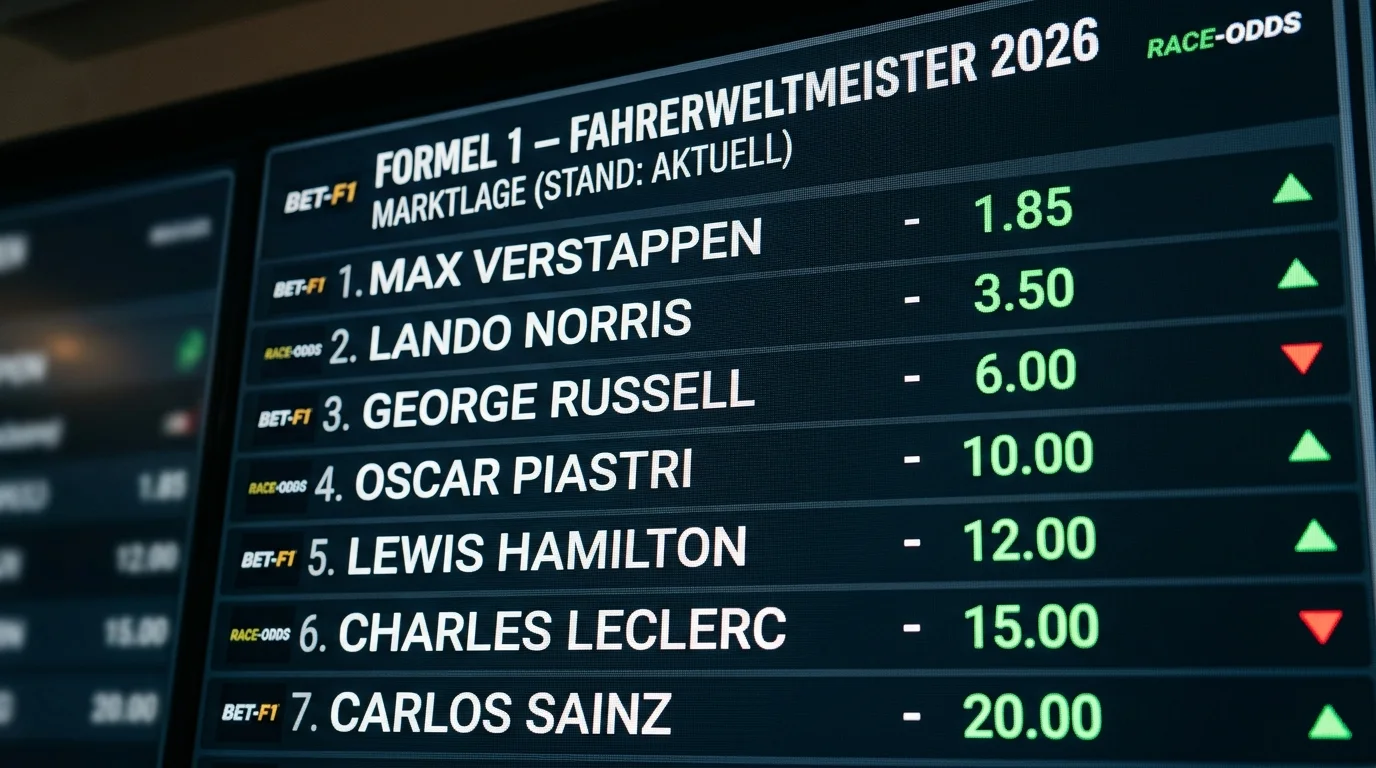 Fahrerweltmeister-Quoten 2026 im Überblick – Marktentwicklung und Favoriten