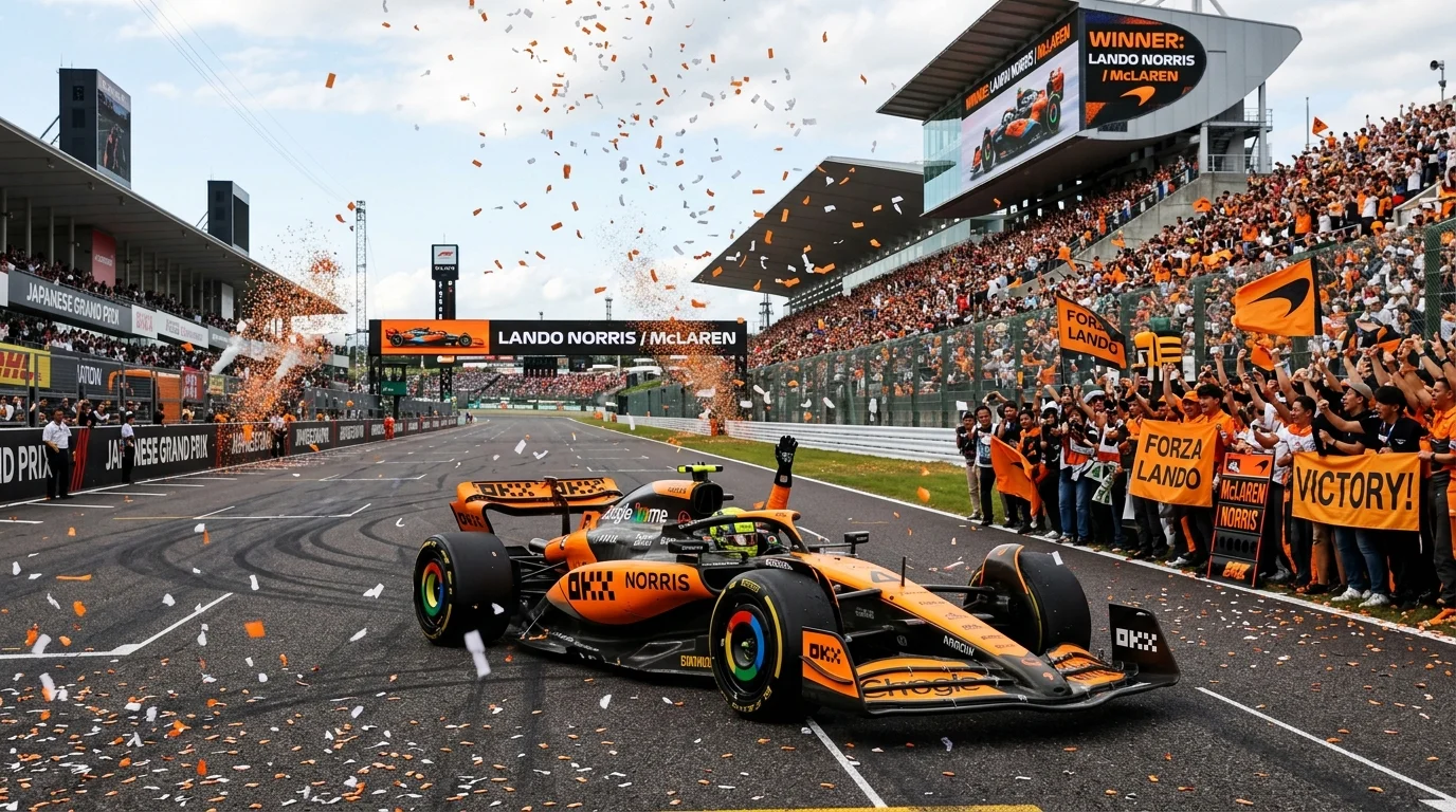 McLaren-Fahrzeug der Saison 2024 im Siegerdesign, Siegerbild Konstrukteursweltmeister