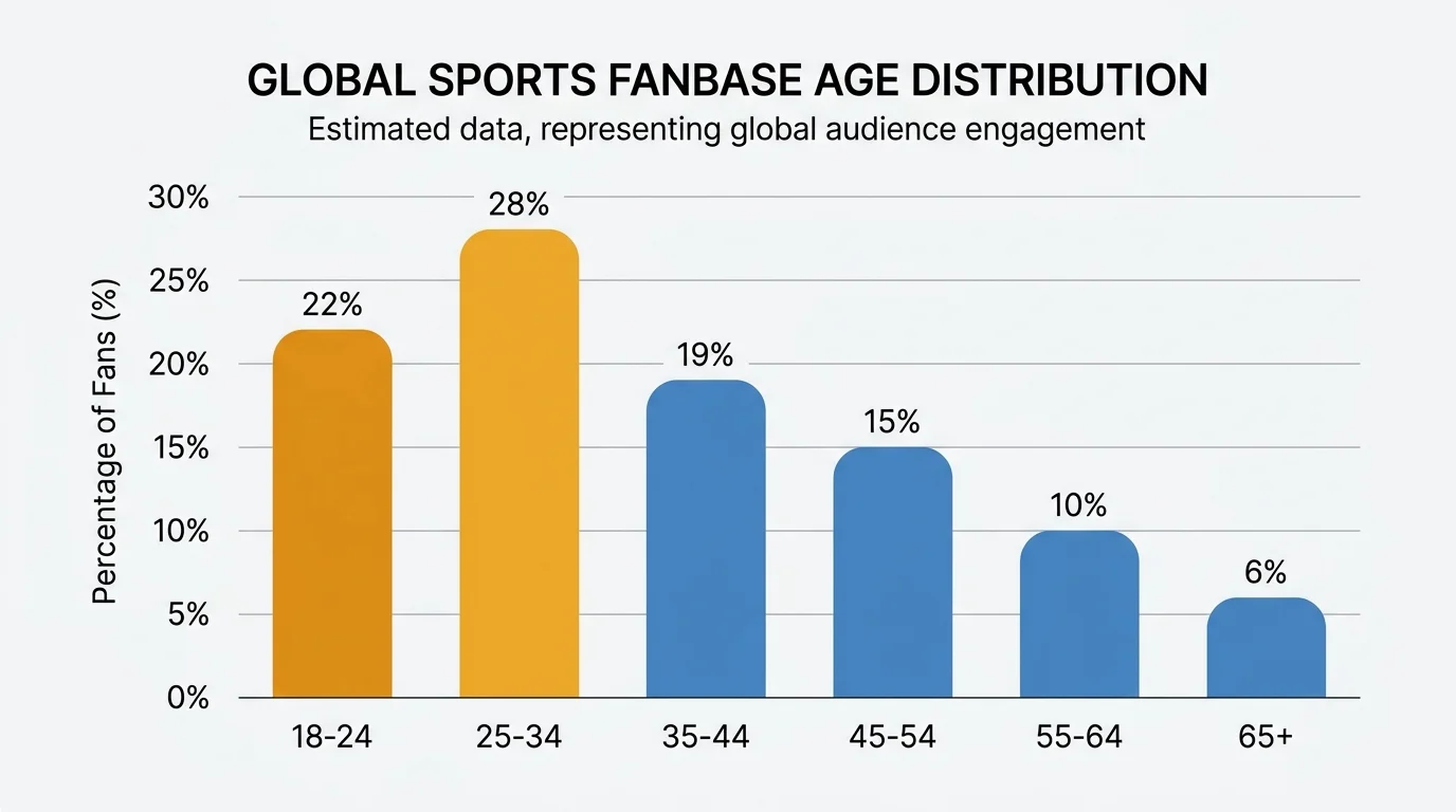 Balkendiagramm: Altersverteilung der globalen F1-Fanbasis – 43 Prozent unter 35 Jahre