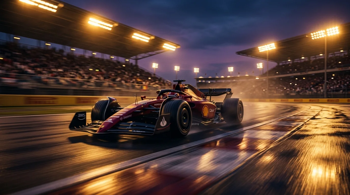 Formel-1-Rennstrecke mit Wettquoten-Anzeige und Bonus-Symbolen für deutsche Sportwetten 2026