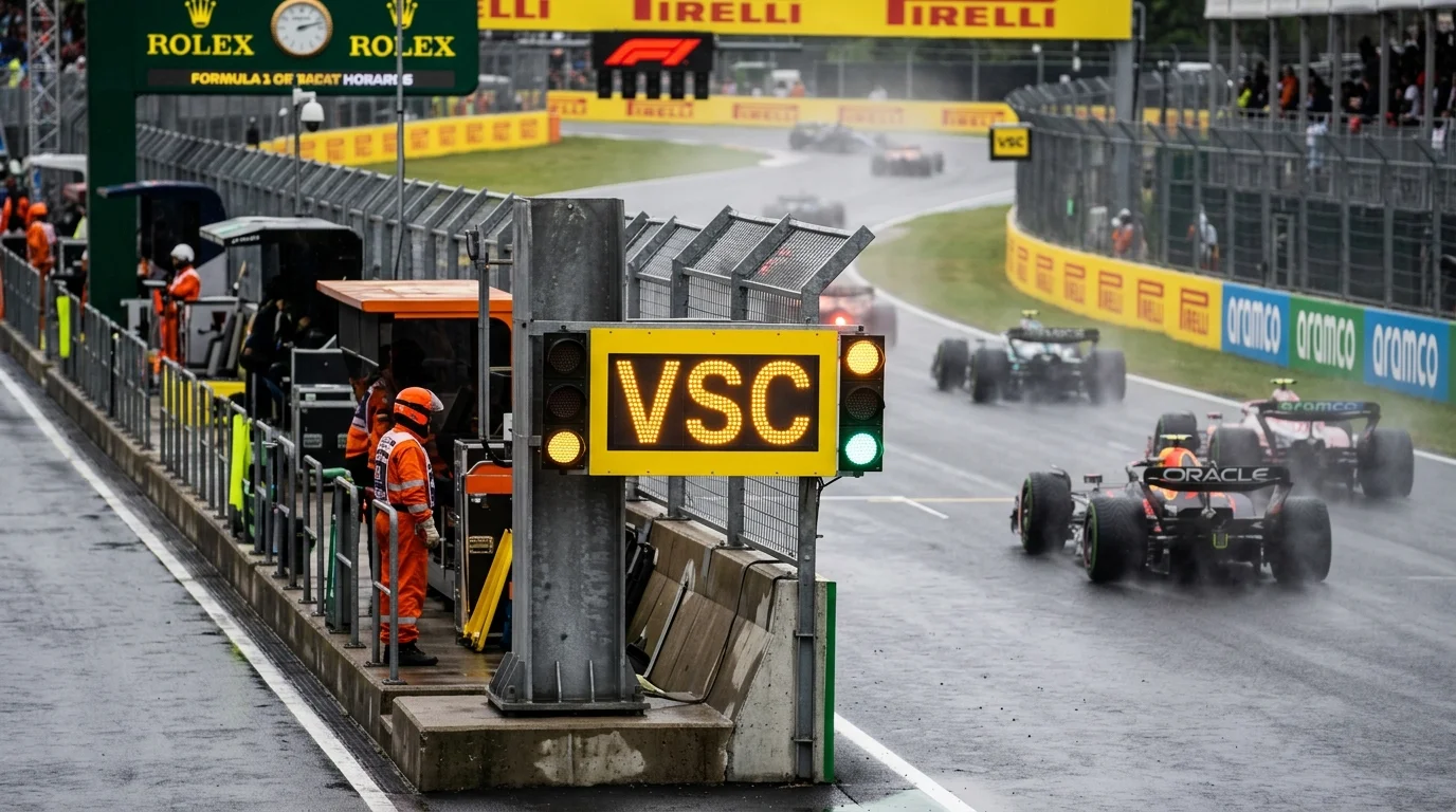 VSC-Anzeigetafeln an der Strecke während eines Virtual Safety Car Einsatzes