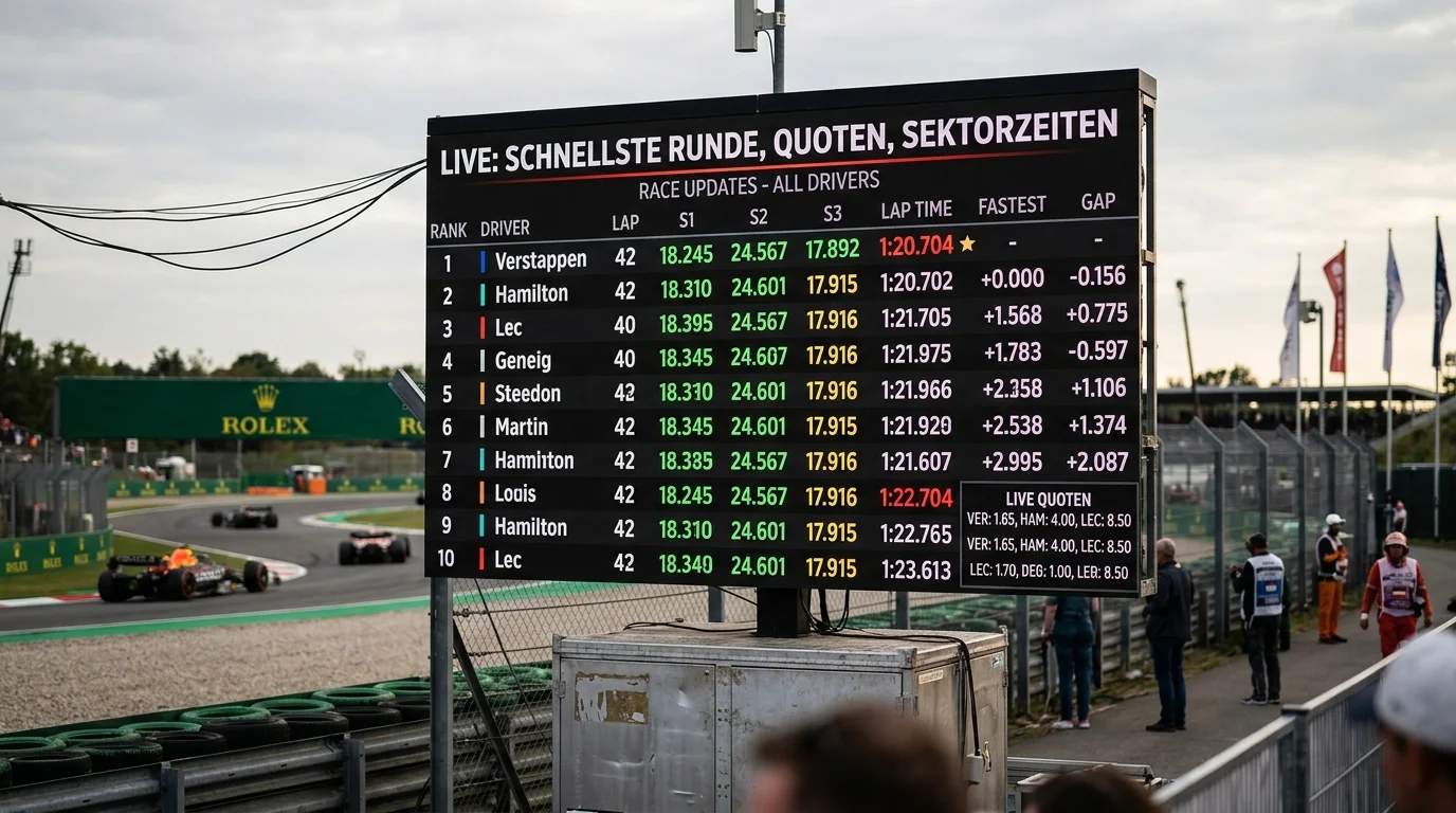 Schnellste Runde F1 Live-Quoten – Sektorzeiten und Echtzeit-Bepreisung