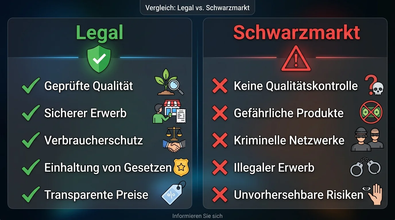 Schwarzmarkt vs. legale GGL-Anbieter Deutschland, Risiken für Wettkunden im Vergleich
