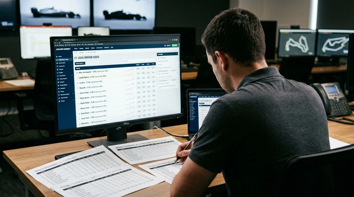 Analyse-Dokument mit F1-Fahrerquoten und statistischen Wahrscheinlichkeitsberechnungen